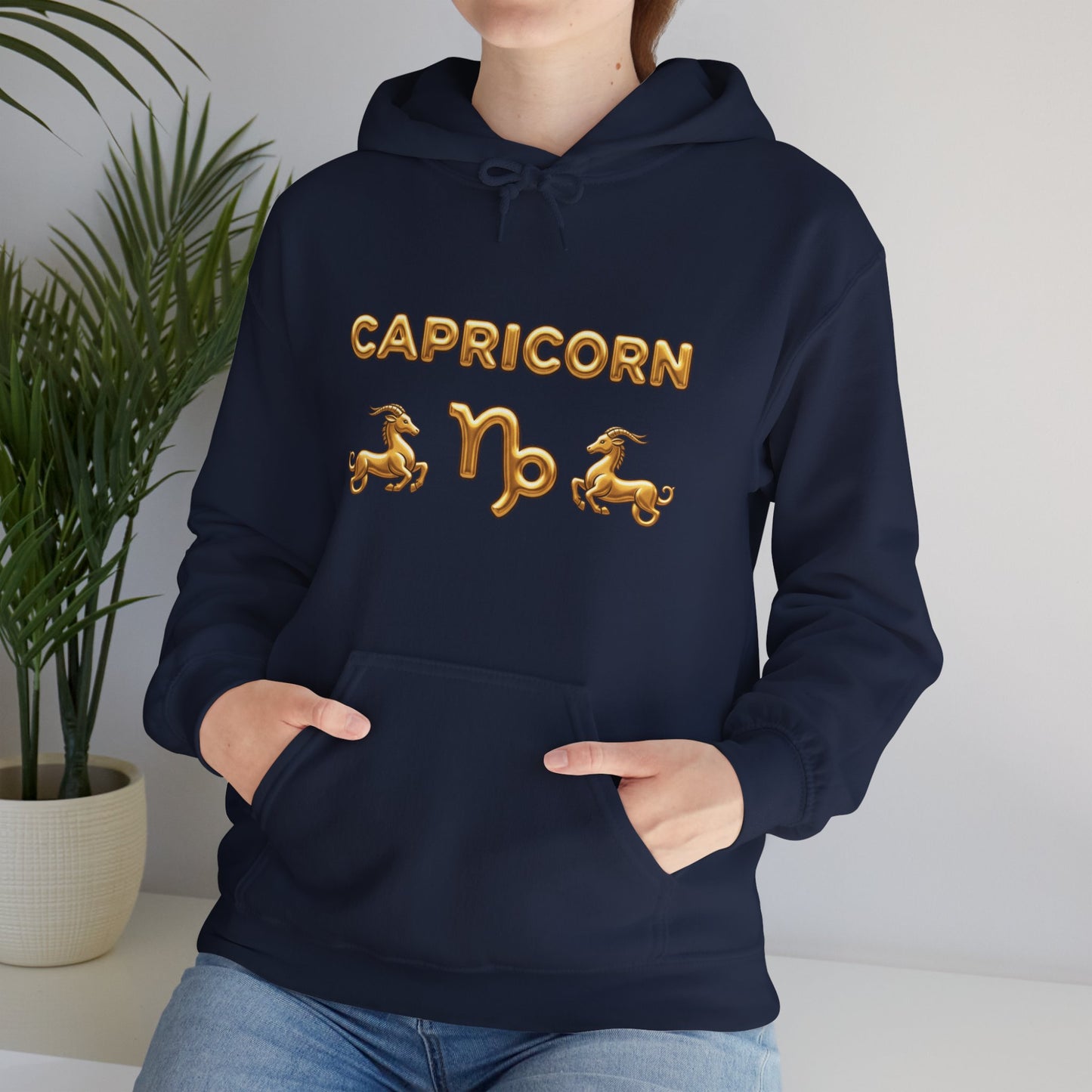 Capricorn Gold Zodiac Hoodie — Astrological Horoscope Sweatshirt