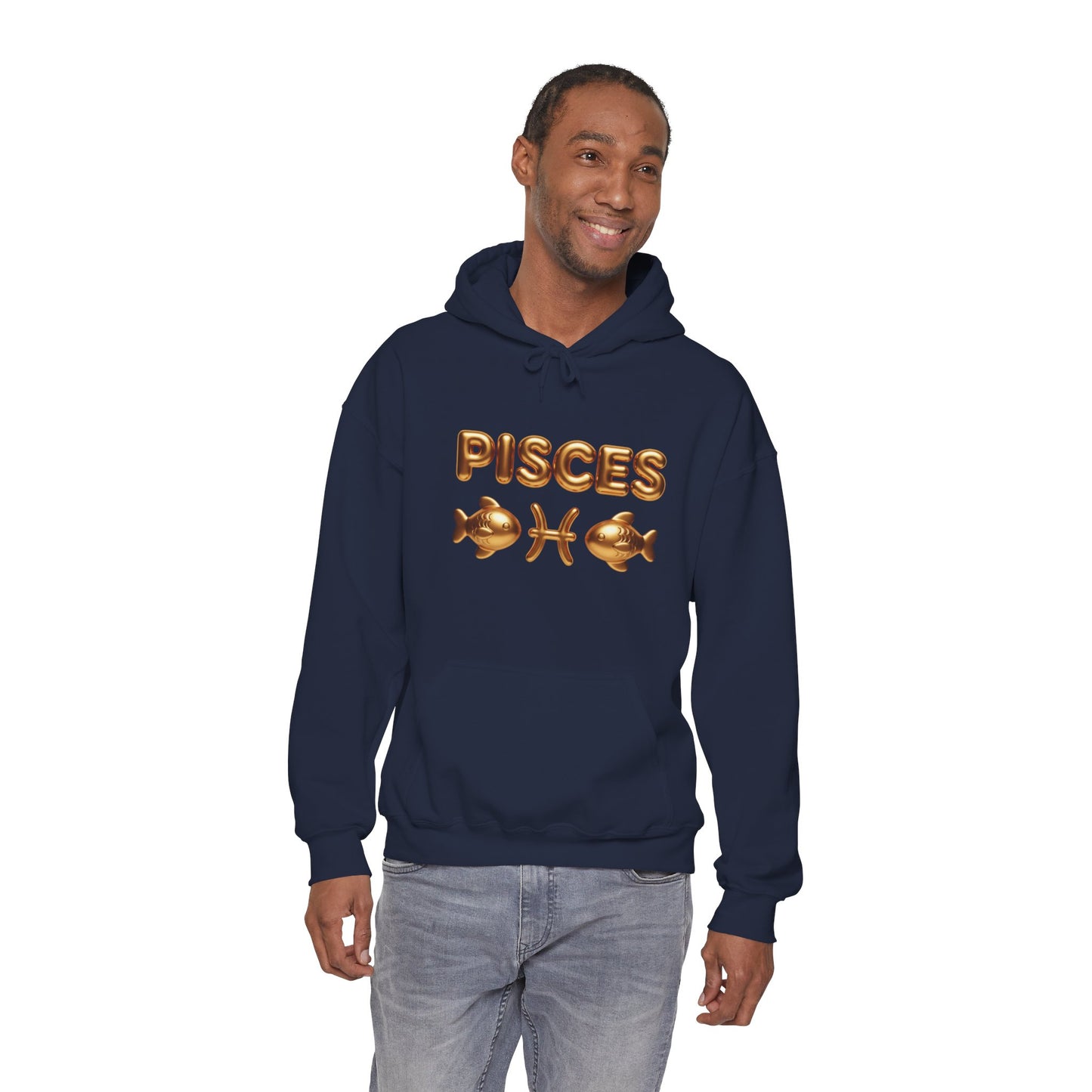 Pisces Zodiac Hoodie — Gold Astrological Sign Sweatshirt