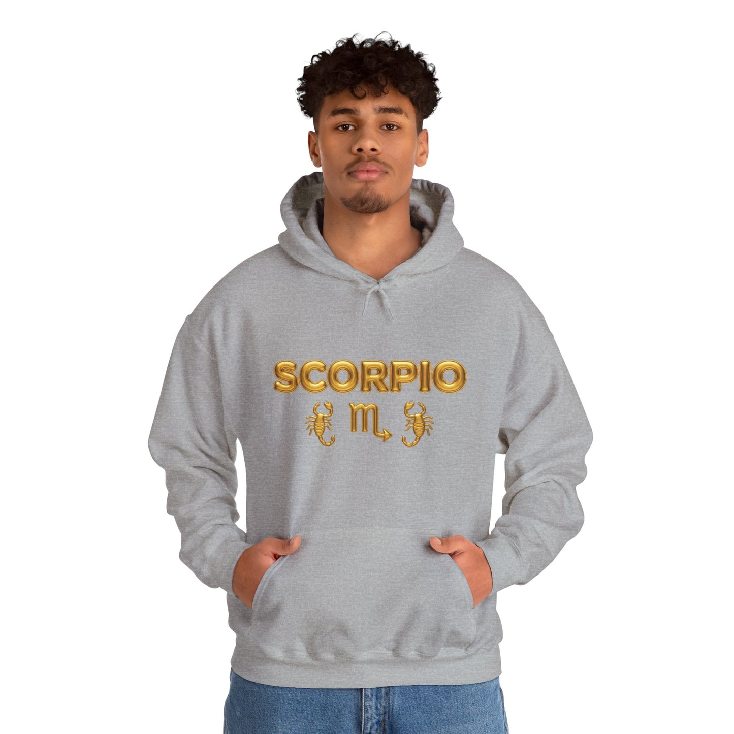 Scorpio Zodiac Hoodie – Gold Scorpion Astrology Sweatshirt (Back Zodiac Chart)