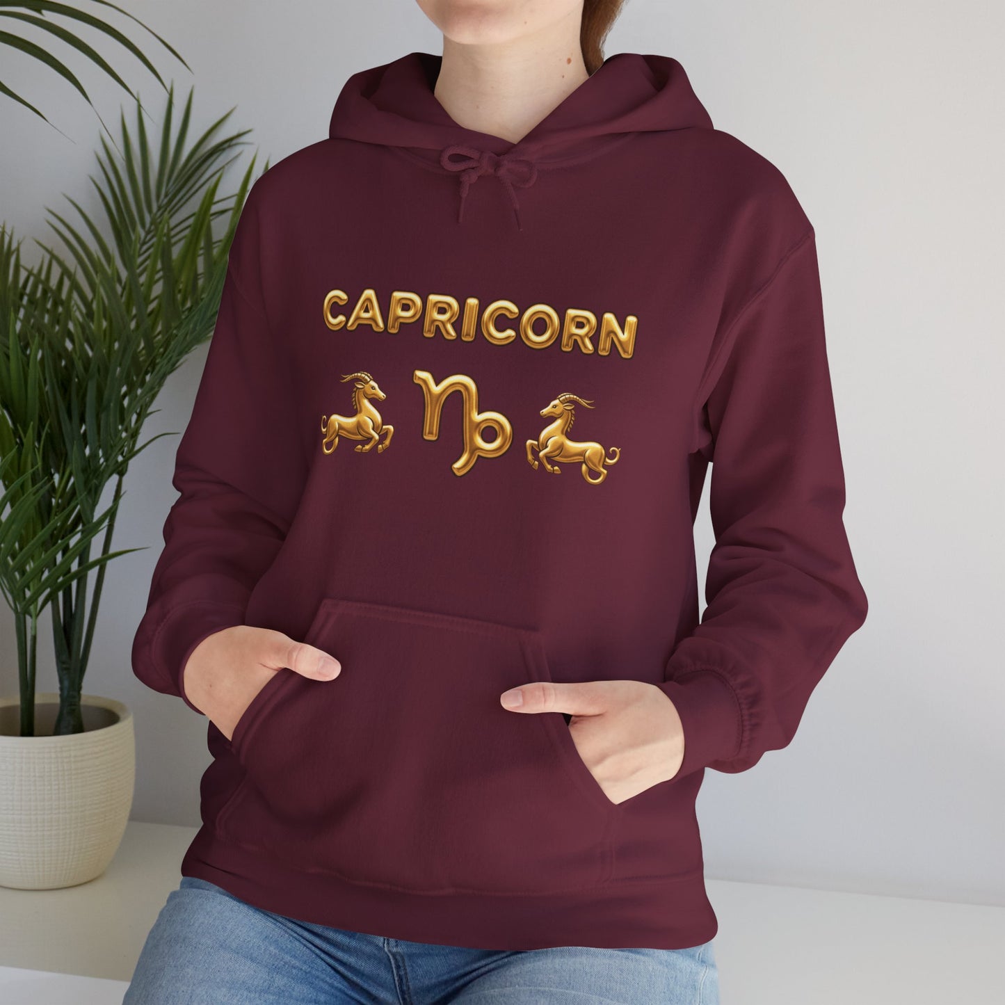 Capricorn Gold Zodiac Hoodie — Astrological Horoscope Sweatshirt