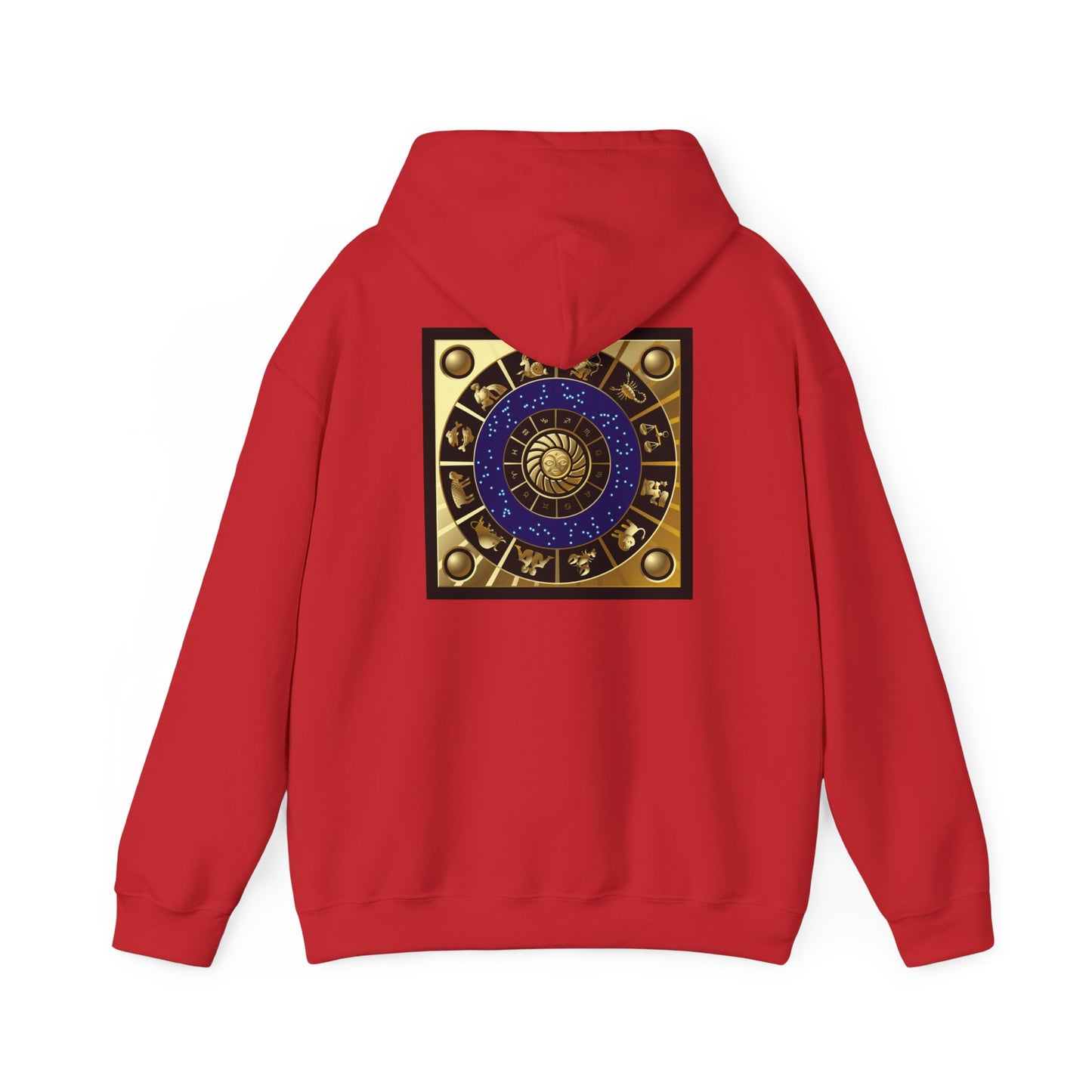 Scorpio Zodiac Hoodie – Gold Scorpion Astrology Sweatshirt (Back Zodiac Chart)