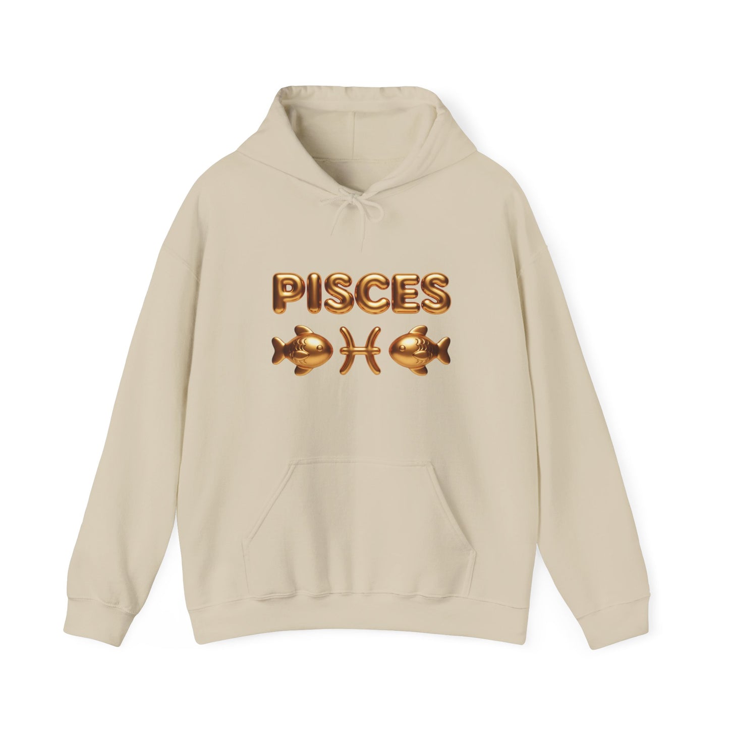 Pisces Zodiac Hoodie — Gold Astrological Sign Sweatshirt