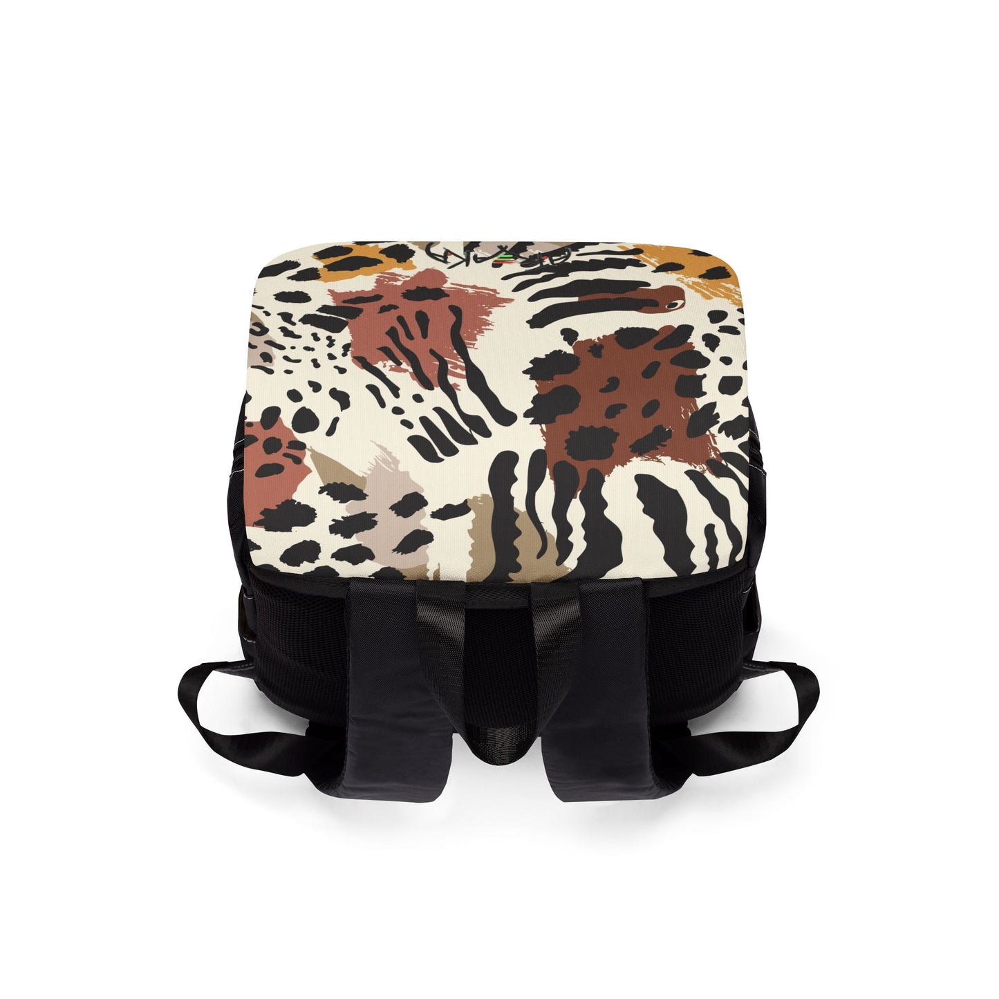 Unisex Casual Shoulder Mixed Animal Print Backpack