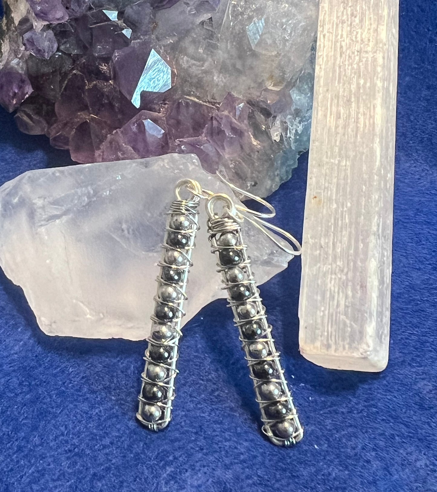Hemetite and Stainless Steel Earrings