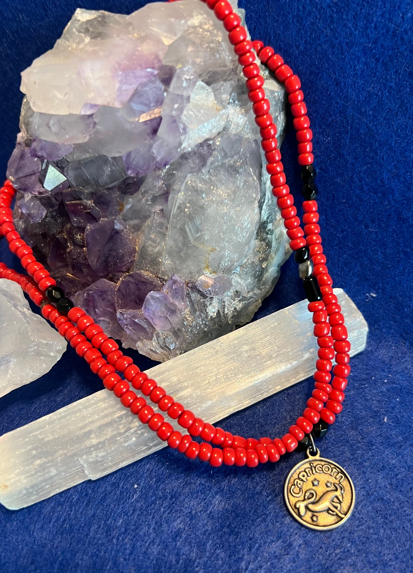 Red Agate and Black Onyx Zodiac Waistbeads