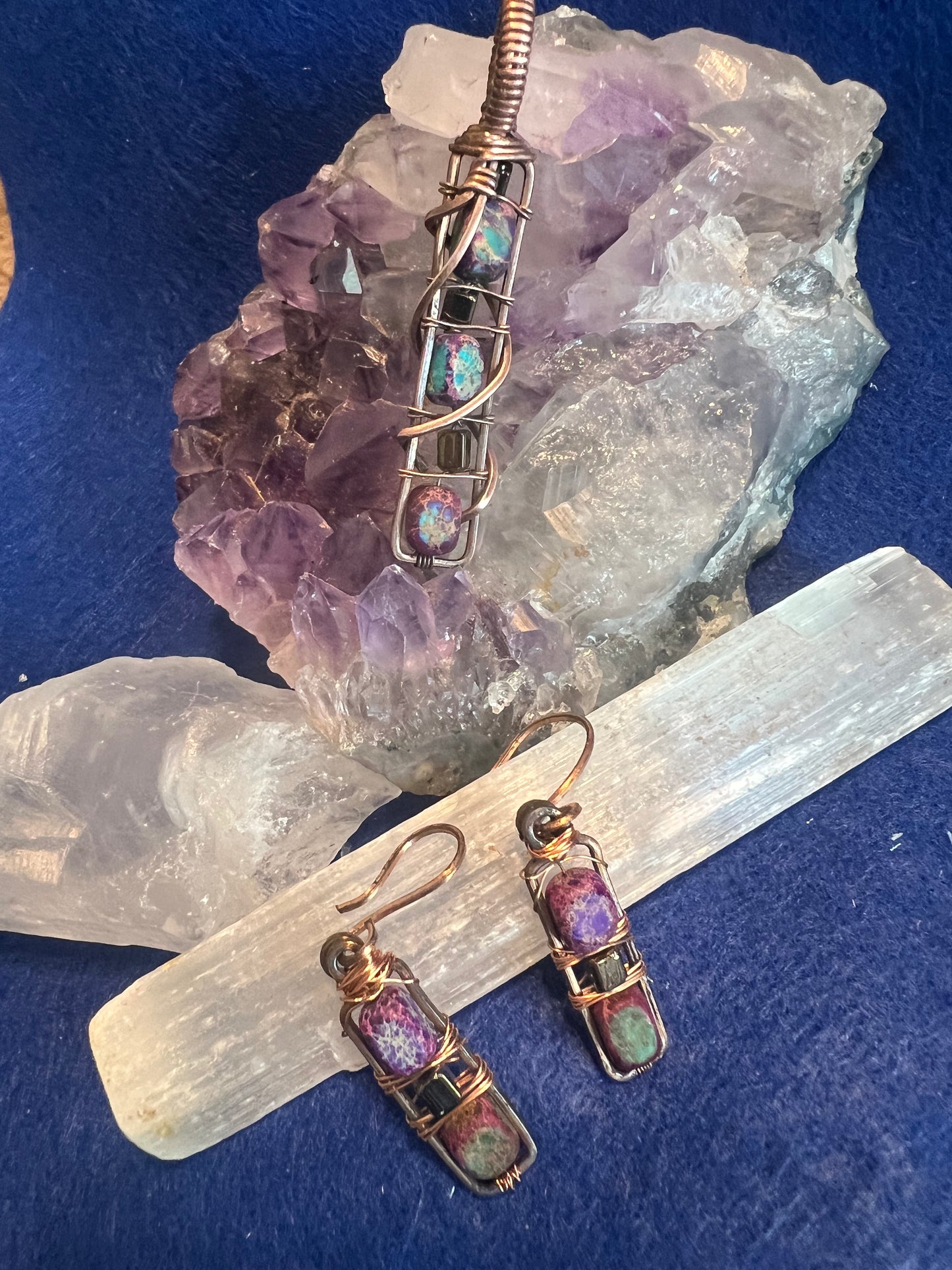 Rainbow Jasper, Hematite and Copper Set