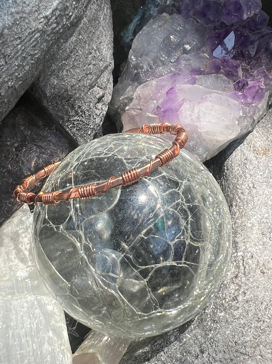 Rhythm pure copper wire wrap bangle