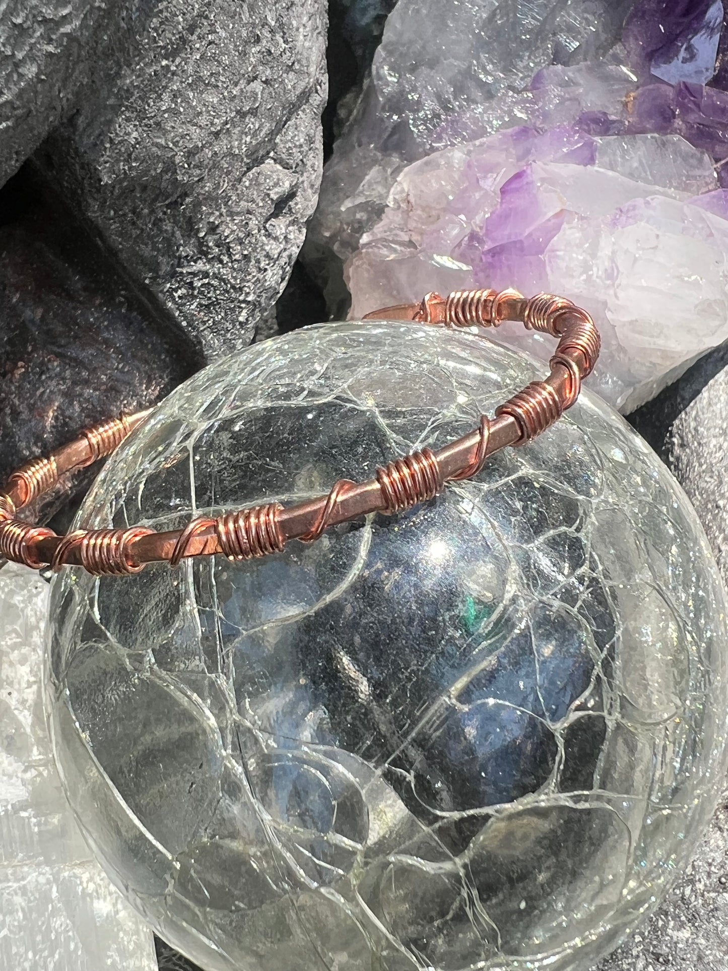 Rhythm pure copper wire wrap bangle