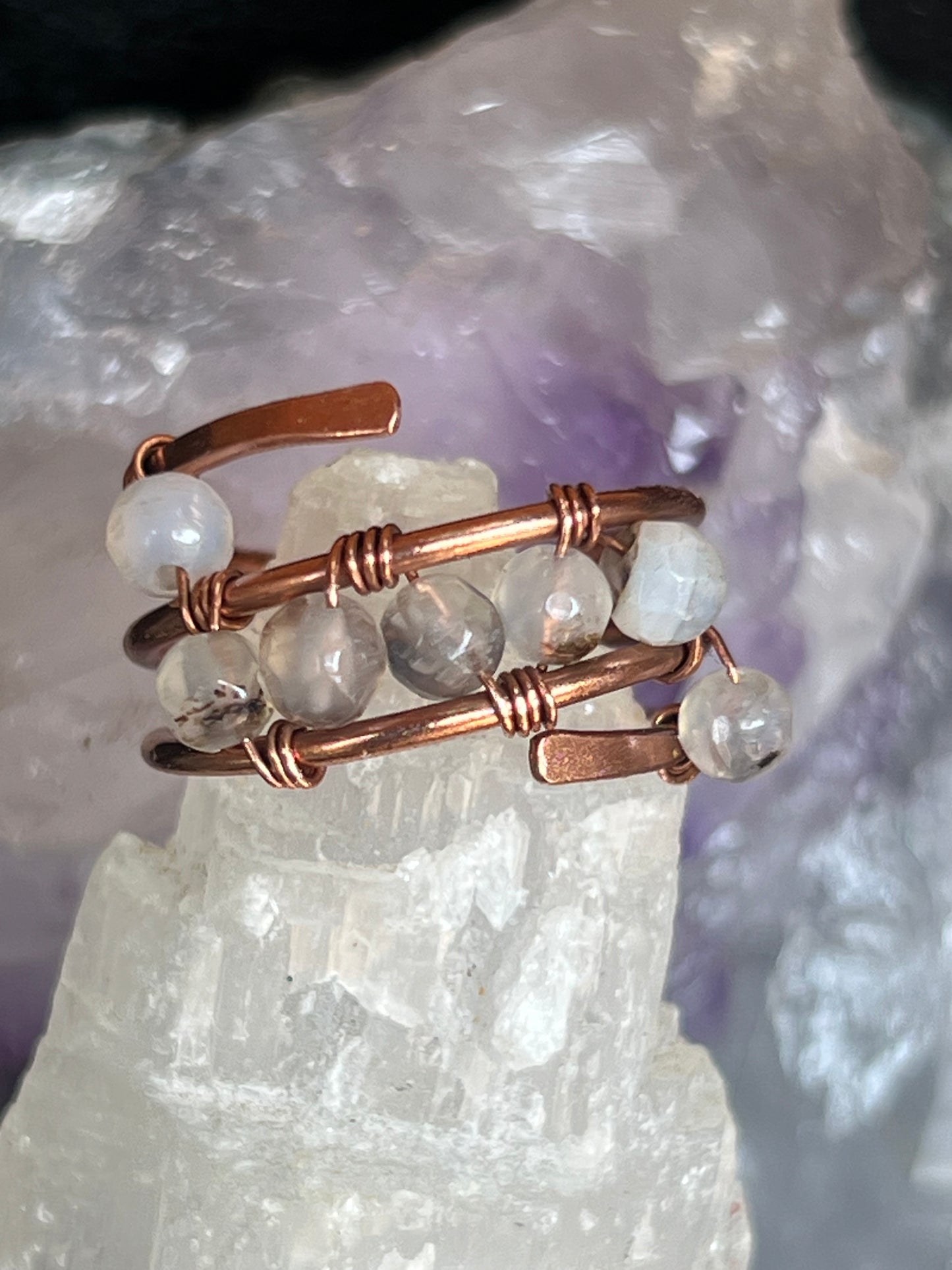 Agate and Copper Ring