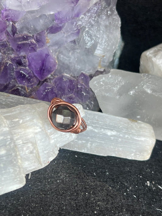 Hematite and copper ring